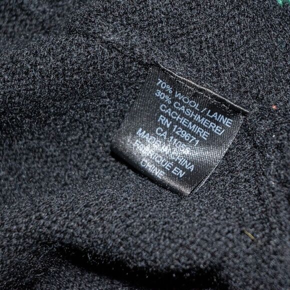 Skull Cashmere open front Hooded Cardigan in Black Embroidered Women's Medium - Picture 10 of 10